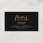 Carte De Visite Simple Rose Gold Lash Salon Logo Noir (Dos)
