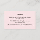 Carte De Visite Simple rose pâle Hello Nettoyer Minimal (Dos)