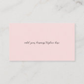 Carte De Visite Simple rose Professionnel Minimal QR Code moderne (Dos)