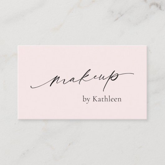 Carte De Visite Simple rose QR Code Elégant maquillage Artiste Mod (Devant)