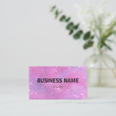 CARTE DE VISITE SIMPLE ROSE VIOLET ABSTRAIT ÉCRITURE A L'EAU (Debout devant)