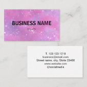 CARTE DE VISITE SIMPLE ROSE VIOLET ABSTRAIT ÉCRITURE A L'EAU (Devant / Derrière)