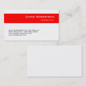 Carte de visite simple rouge blanc en bande (Devant / Derrière)