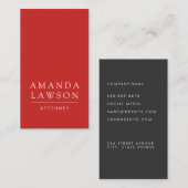 Carte De Visite Simple rouge et noir (Devant / Derrière)