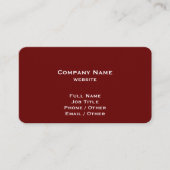 Carte de visite simple rouge foncé (Devant)