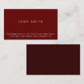 Carte de visite simple rouge moderne (Devant / Derrière)