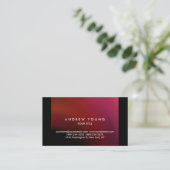 Carte De Visite Simple Rouge Noir Professionnel Unique (Debout devant)