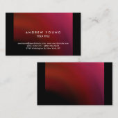 Carte De Visite Simple Rouge Noir simple Professionnel Unique (Devant / Derrière)