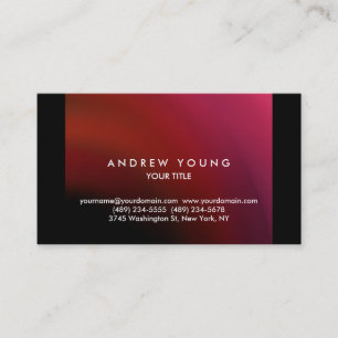 Carte De Visite Simple Rouge Noir simple Professionnel Unique