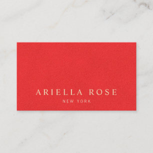 Carte De Visite Simple rouge vif minimaliste, élégant professionne