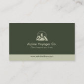 Carte De Visite Simple Rustic Adventure Hikers Bold Deep Green  (Dos)