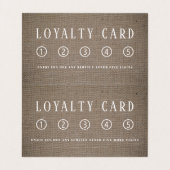 Carte De Visite Simple Rustique Burlap Effet Double Loyauté (Intérieur déplié)