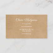 Carte De Visite Simple Rustique Kraft Professionnel (Dos)