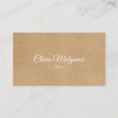 Carte De Visite Simple Rustique Kraft Professionnel (Devant)