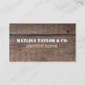 Carte De Visite Simple Rustique Style chêne en bois Motif Professi (Devant)