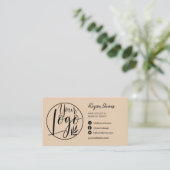 Carte De Visite Simple sable noir maquillage photo logo qr code (Debout devant)
