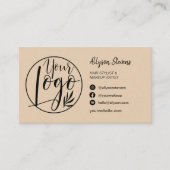 Carte De Visite Simple sable noir maquillage photo logo qr code (Devant)