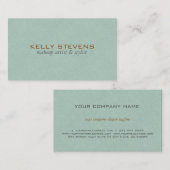Carte De Visite Simple Sage Vert Faux Linge Revêtement Texture (Devant / Derrière)