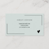 Carte De Visite Simple sage vert script ordre merci (Dos)