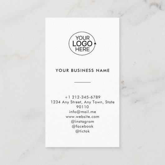 Carte De Visite Simple Script Connect With Us Add Logo QR Code  (Dos)