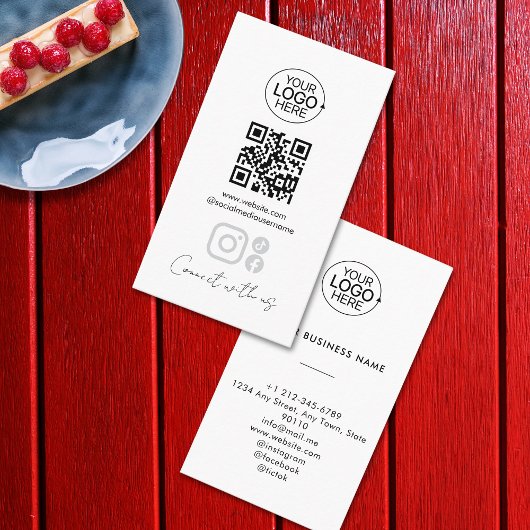 Carte De Visite Simple Script Connectez-vous avec nous Ajouter un