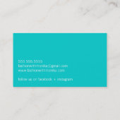 Carte De Visite SIMPLE SCRIPT élégant à la mode chalkboard turquoi (Dos)