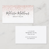 Carte de visite Simple Script Rose Gold Glitter (Devant / Derrière)