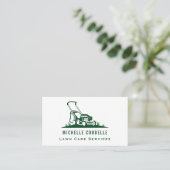 Carte De Visite Simple Service de Jardin Moderne Vert & Blanc (Debout devant)