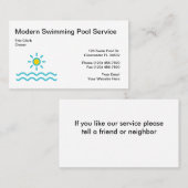 Carte De Visite Simple service de piscine (Devant / Derrière)