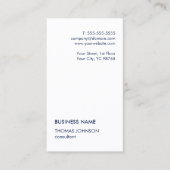 Carte De Visite Simple Simple Blanc Bleu Consultant Entreprise C (Devant)