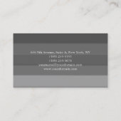 Carte De Visite Simple simple clair élégant gris rayé moderne (Dos)
