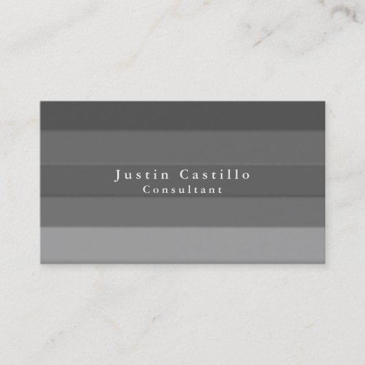 Carte De Visite Simple simple clair élégant gris rayé moderne (Devant)