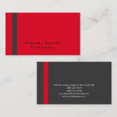 Carte De Visite Simple simple clair élégant gris rouge professionn (Devant / Derrière)