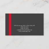 Carte De Visite Simple simple clair élégant gris rouge professionn (Dos)