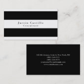 Carte De Visite Simple simple clair élégant noir blanc rayé modern (Devant / Derrière)