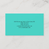Carte De Visite Simple simple clair élégant Turquoise bleu minimal (Dos)
