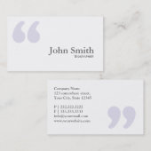 Carte de visite simple simple de biographe de (Devant / Derrière)