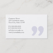 Carte de visite simple simple de biographe de (Dos)