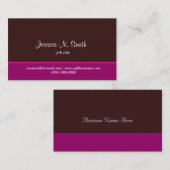 Carte de visite simple, simple, élégant et violet. (Devant / Derrière)