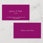 Carte de visite simple, simple, élégant et violet. (Devant / Derrière)