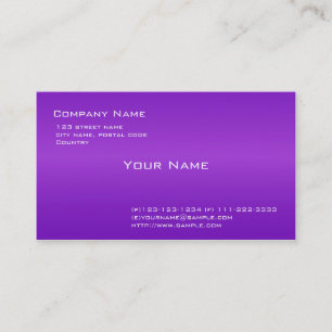 Carte de visite simple, simple, élégant et violet.