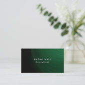 Carte De Visite Simple simple Élégant Vert Professionnel Minimalis (Debout devant)
