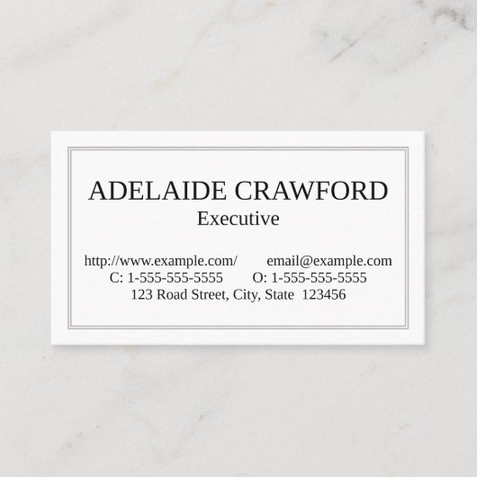 Carte de visite simple, simple et Dapper (Devant)