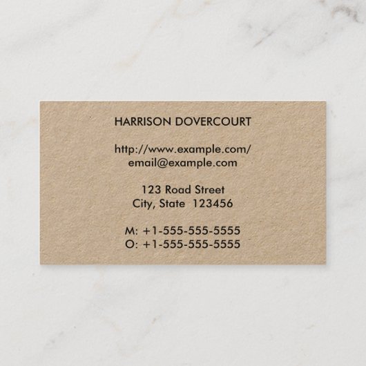 Carte de visite simple, simple et humble (Dos)