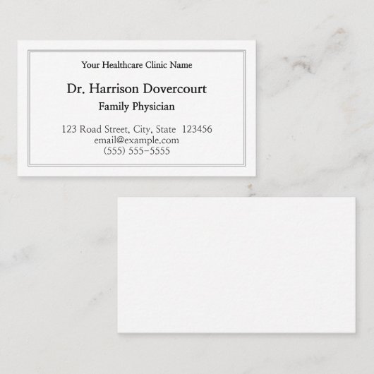 Carte de visite simple, simple et simple (Devant / Derrière)