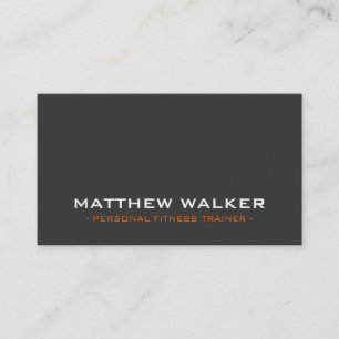Carte De Visite SIMPLE simple gras moderne charbon gris orange