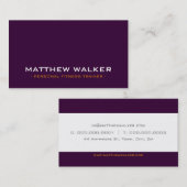 Carte De Visite SIMPLE simple gras moderne foncé aubergine orange (Devant / Derrière)