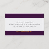 Carte De Visite SIMPLE simple gras moderne foncé aubergine orange (Dos)