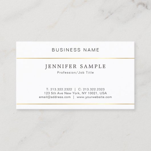 Carte De Visite Simple simple moderne de conception élégante (Devant)