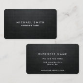 Carte De Visite Simple simple noir moderne élégant professionnel (Devant / Derrière)